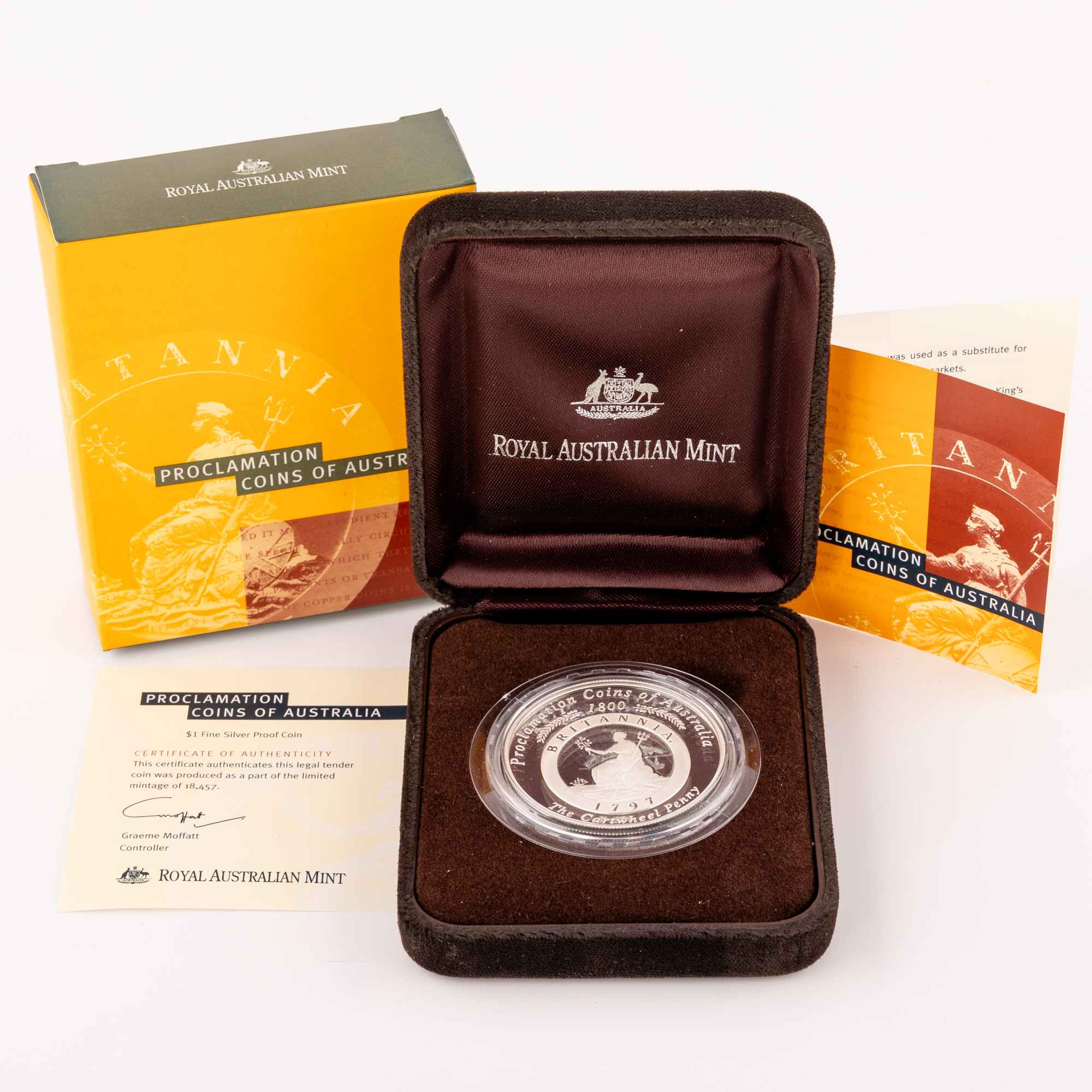 Elizabeth II, Proclamation Coins of Australia Silver Proof Coin, One Dollar, 2000, UNC