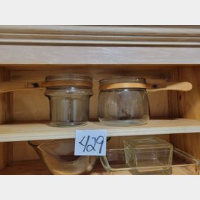 Vintage Pyrex Flameware Wood Handled Double Boiler