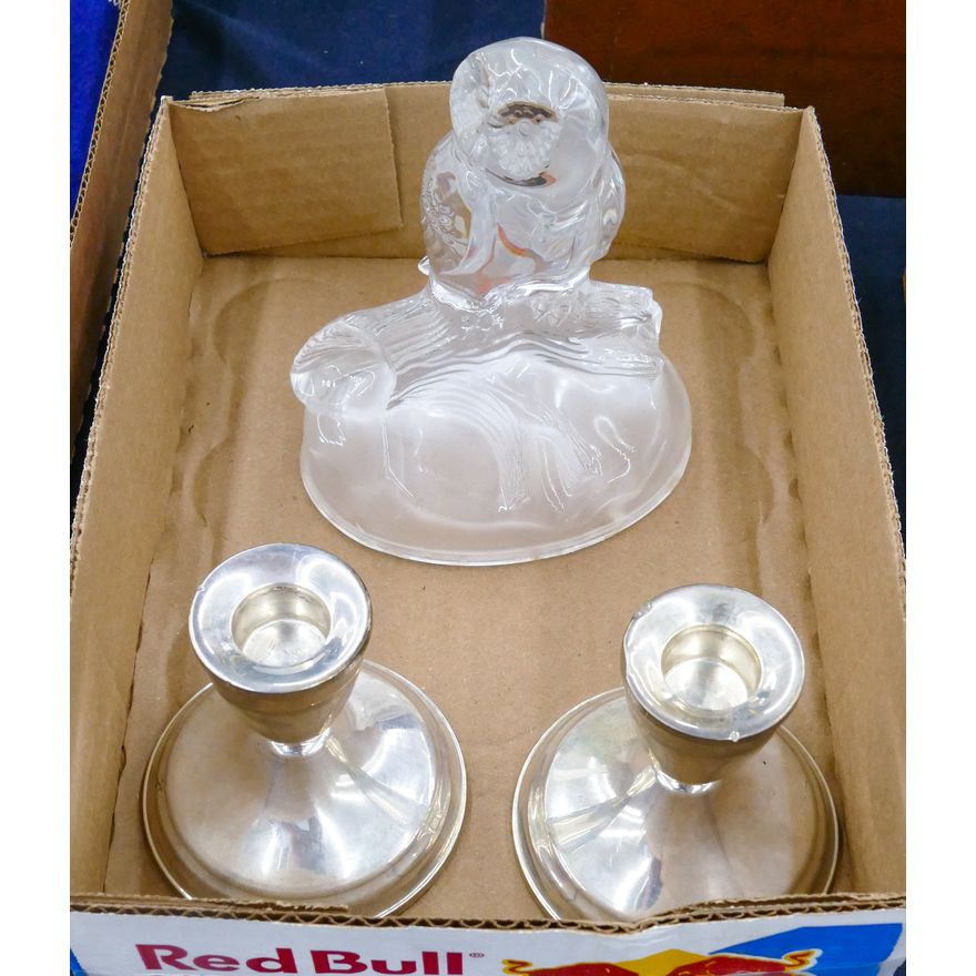 Box Weighted Sterling Candleholders etc.