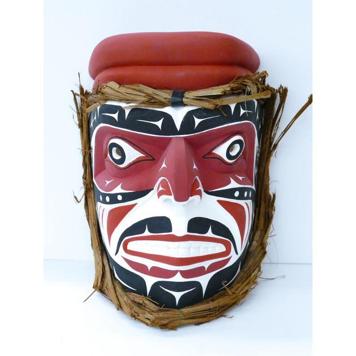 Emil Thibert (Saulteaux/Cree) ''Fire Keeper'' Cedar Mask 15''x10''