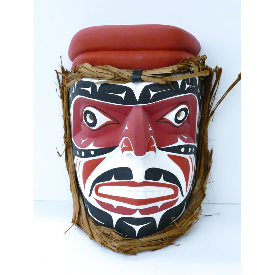 Emil Thibert (Saulteaux/Cree) ''Fire Keeper'' Cedar Mask 15''x10''