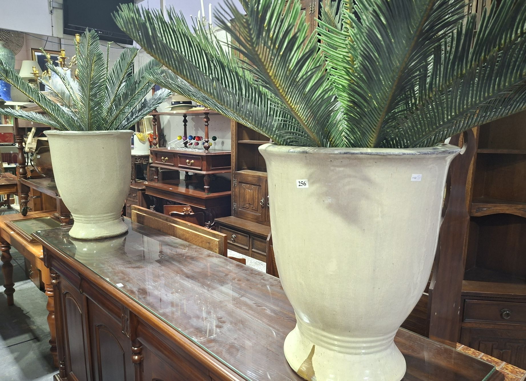 Pair Of Glazed Pots