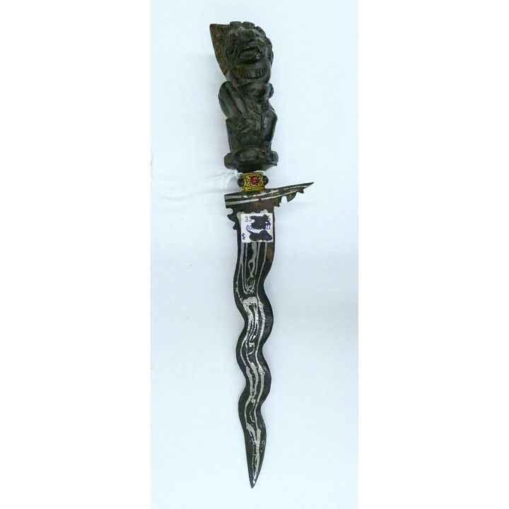 Indonesian Kris Ornately Carved Dagger 16''
