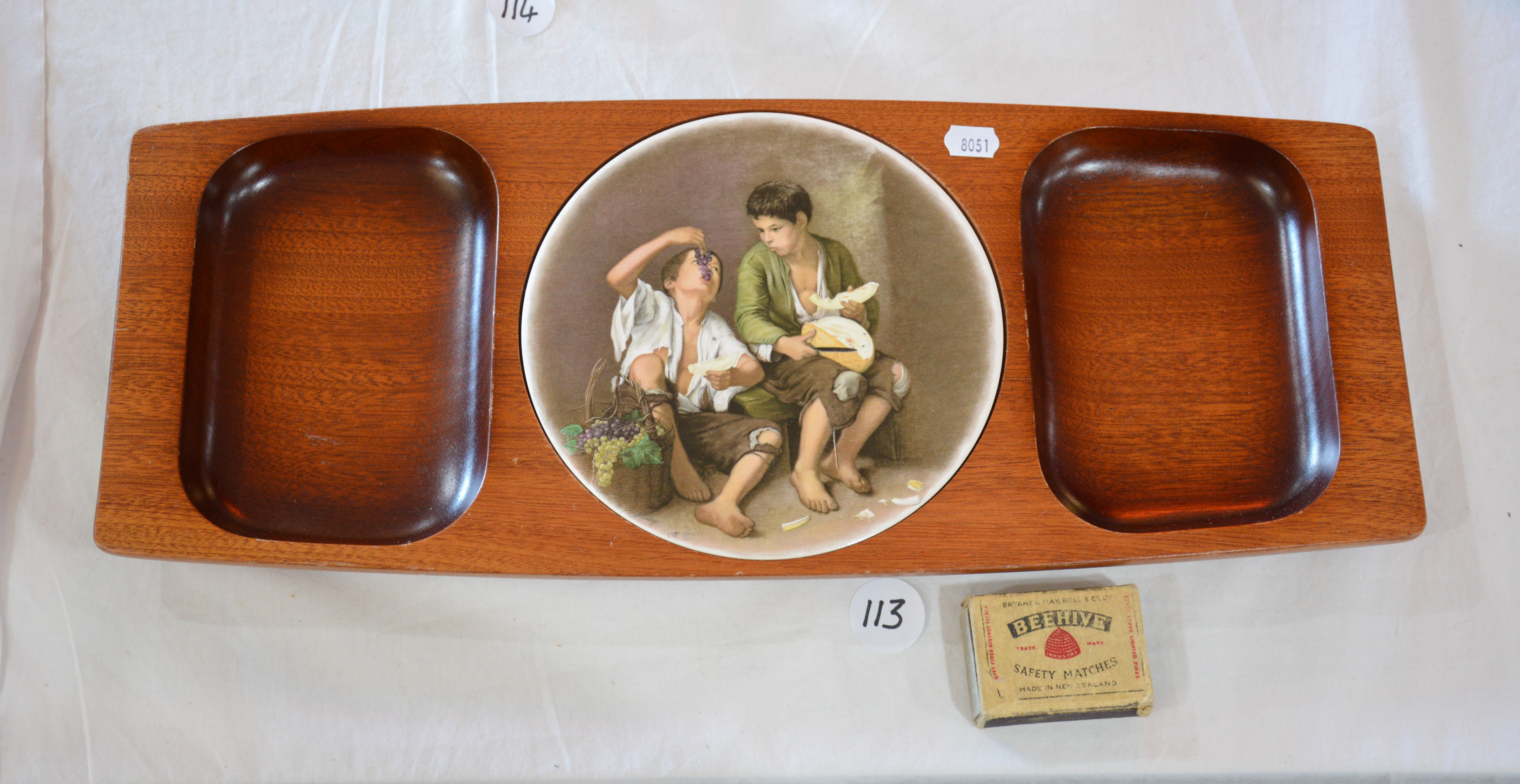 Wooden Tray with Middle Tile — NZ auction result