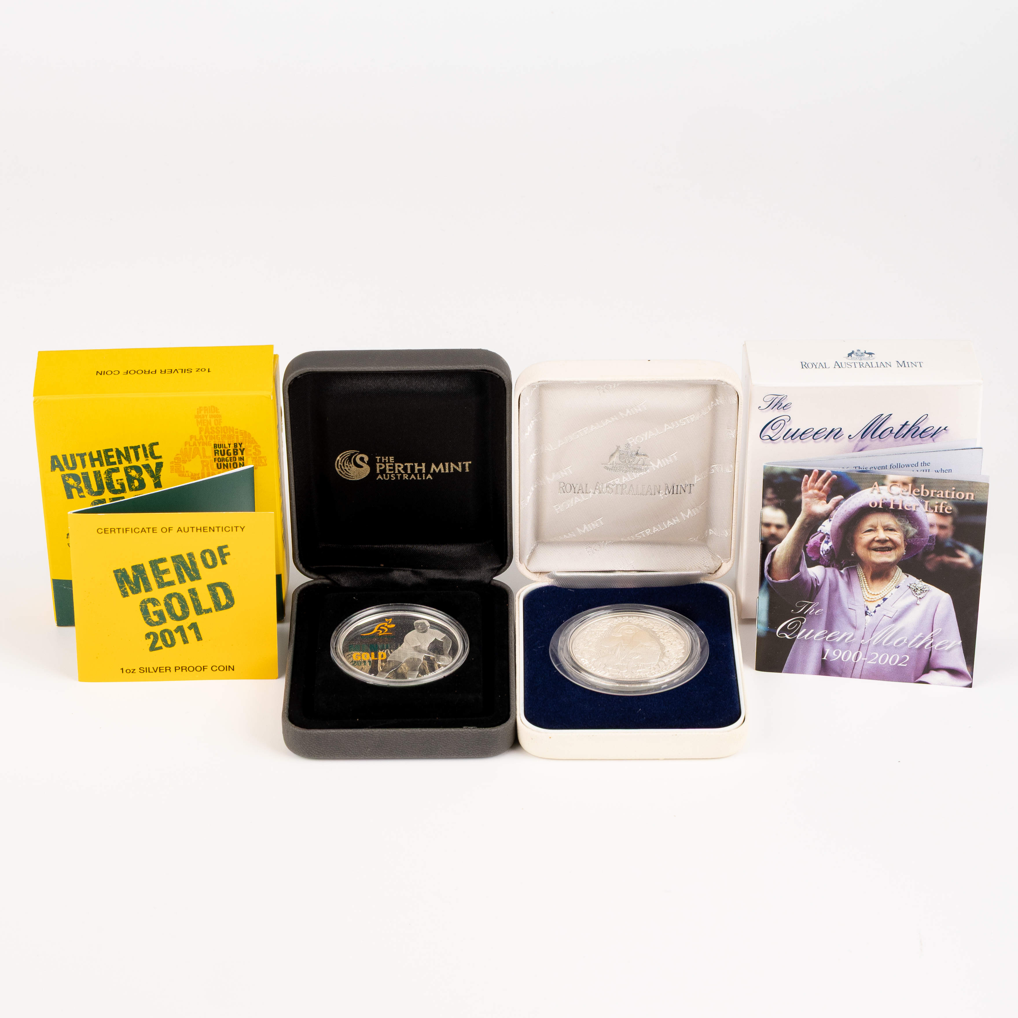 Elizabeth II, RAM / Perth Mint - Queen Mother & Wallabies, One Dollar - Five Dollars, 2002 - 2011, FDC