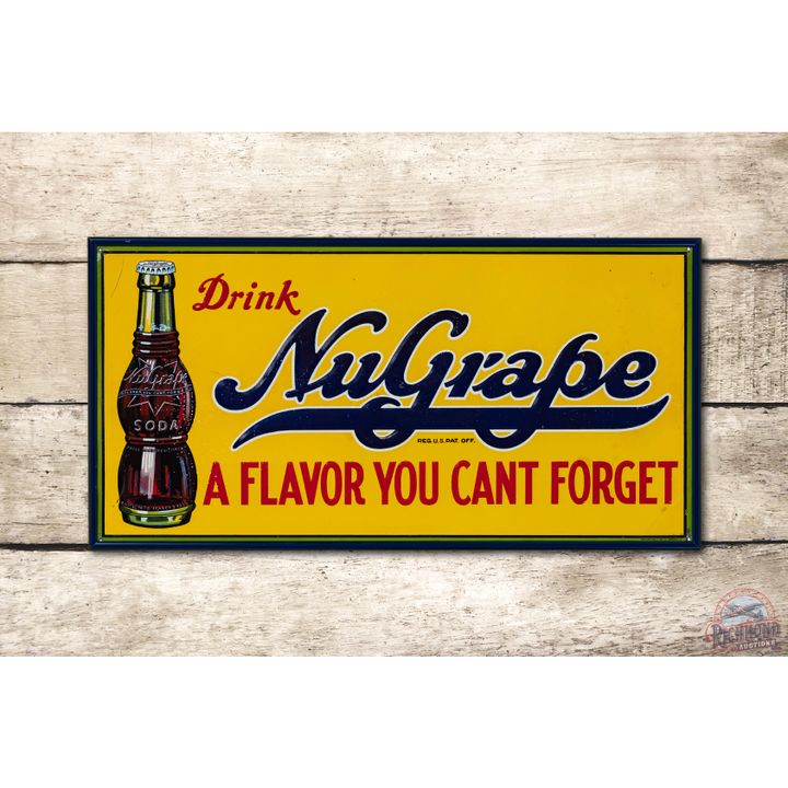 Drink NuGrape Embossed Metal Sign TAC 8.9