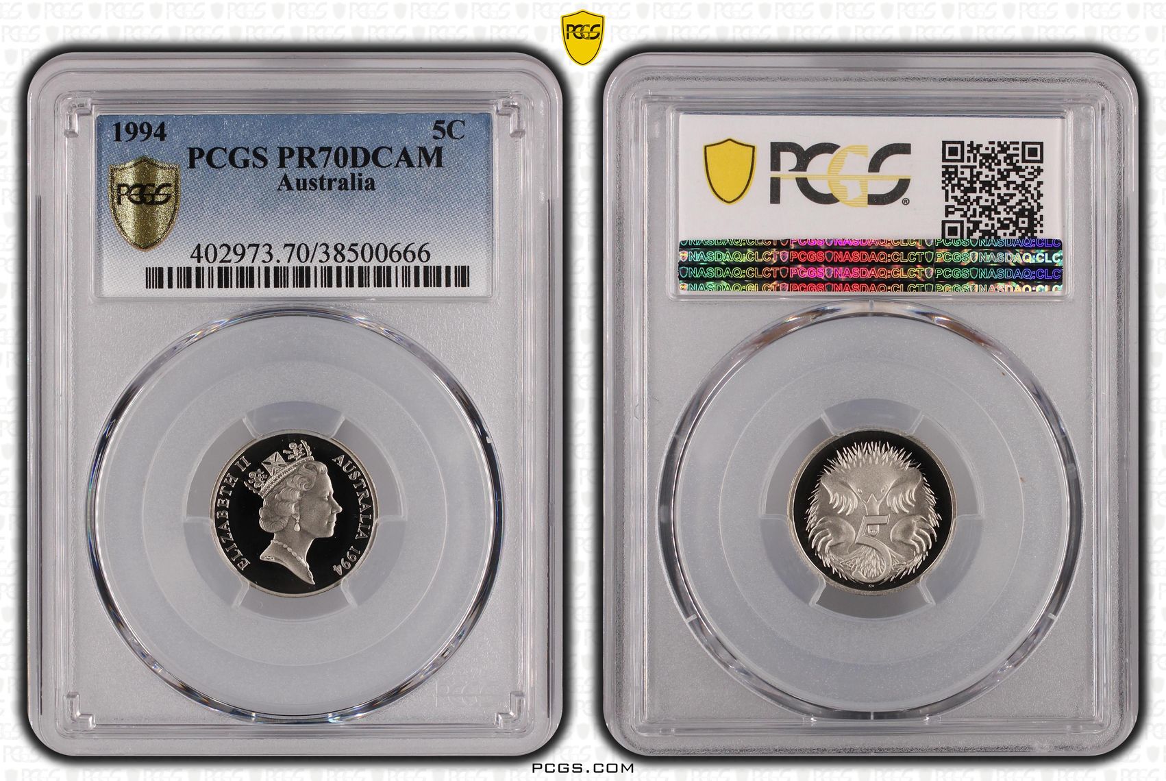 70 · 1994 Australia Five Cent, 5c PCGS - PR70DCAM POP 19/0 -666