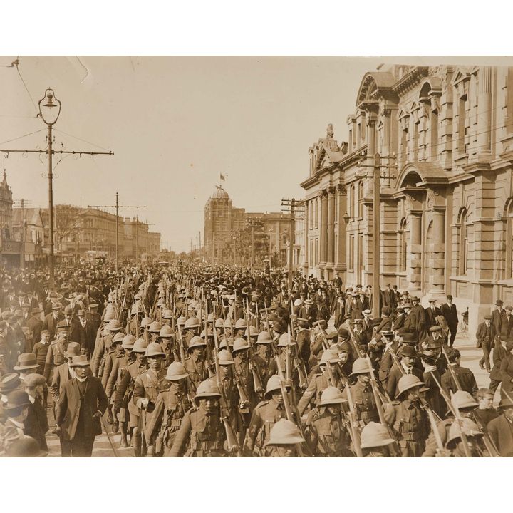 Photographer Unknown 'Māori Battalion Marching, Europe'