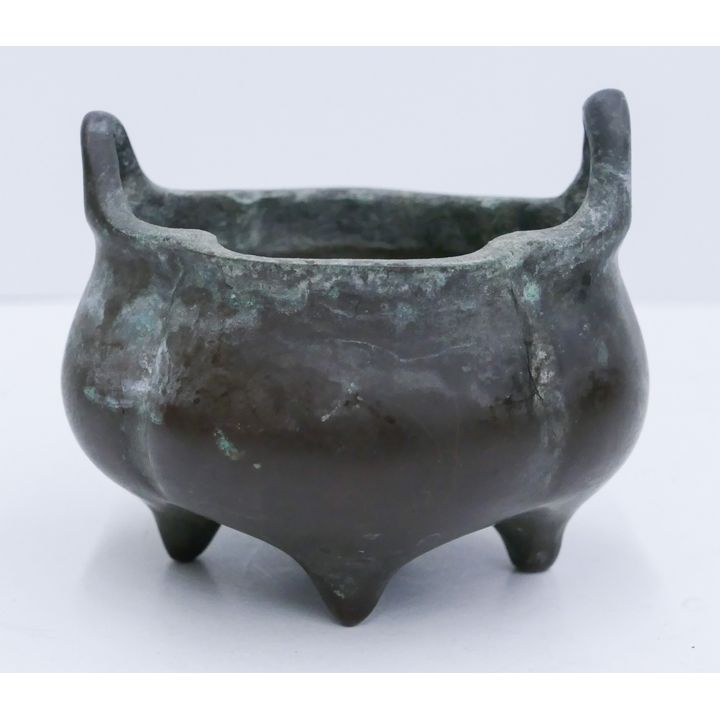 Old Chinese Small Bronze Footed Censer