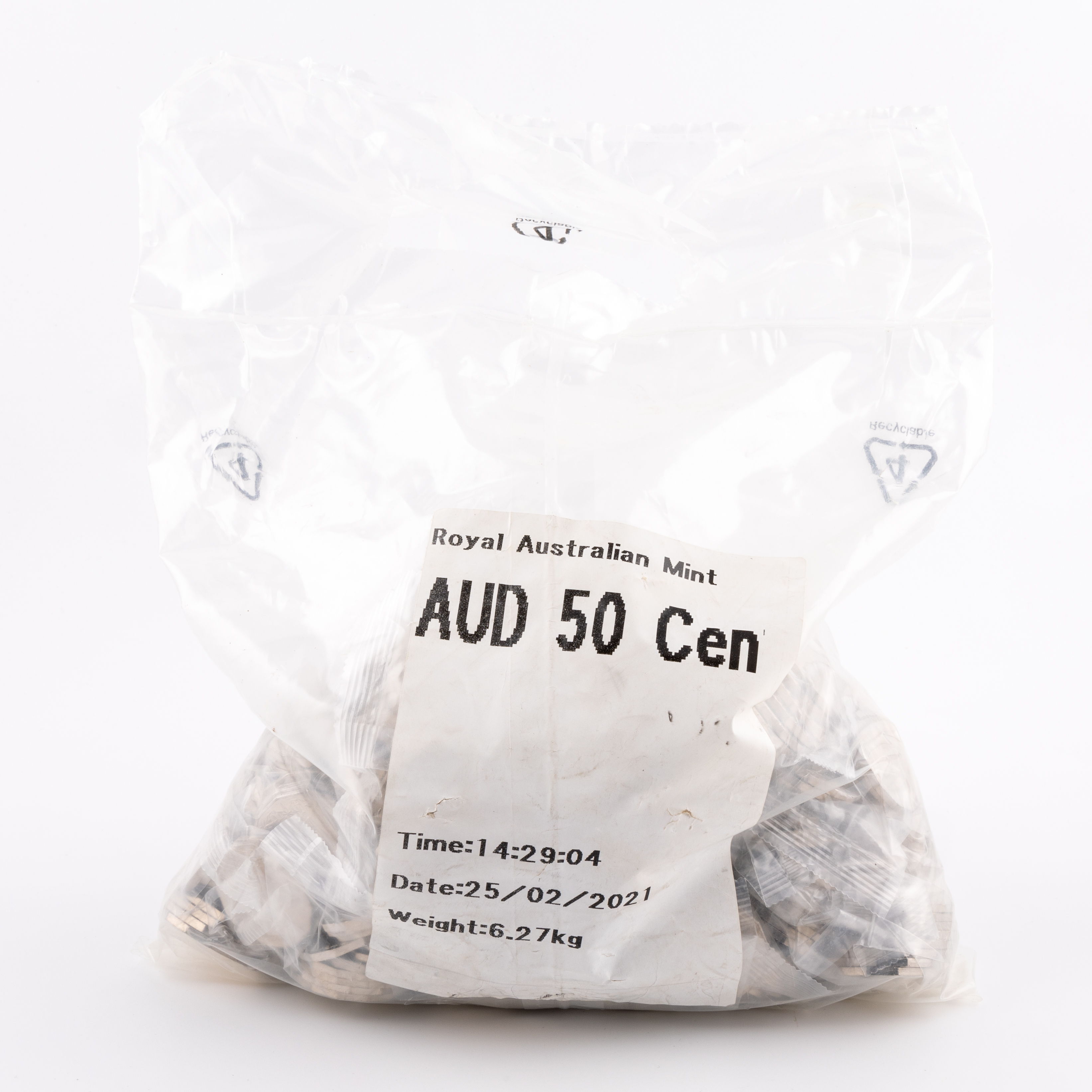 Elizabeth II, RAM Jumbo Security Bag, Fifty Cents, 2021, UNC