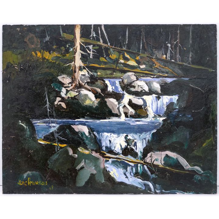 Gene Amondson ''River Through the Forest'' Oil on Masonite 16''x20''