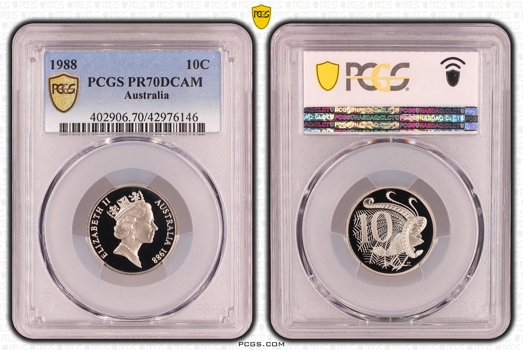 Elizabeth II, Ten Cent, PR70DCAM , 1988 PCGS POP - 8/0