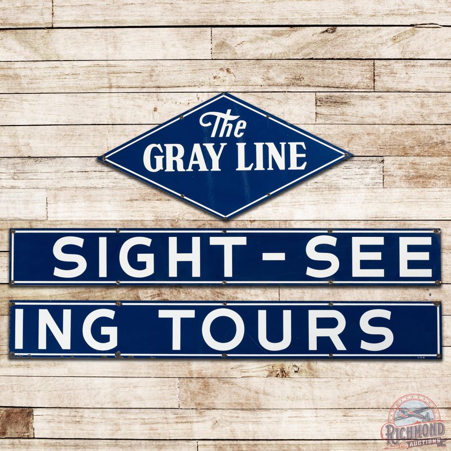 10' The Gray Line Sight Seeing Tours SSP 3 Piece Bus Sign - 8.5