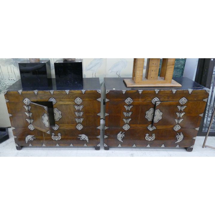 Pair Old Korean Bendaji Chests- 28x35x16'' each