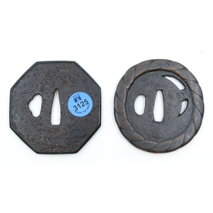 2pc Antique Japanese Iron Tsubas