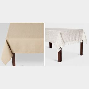 60"X84" SOLID TABLECLOTH CREAM - THRESHOLD™ & 104"X60" DAMASK TABLECLOTH BEIGE - THRESHOLD™