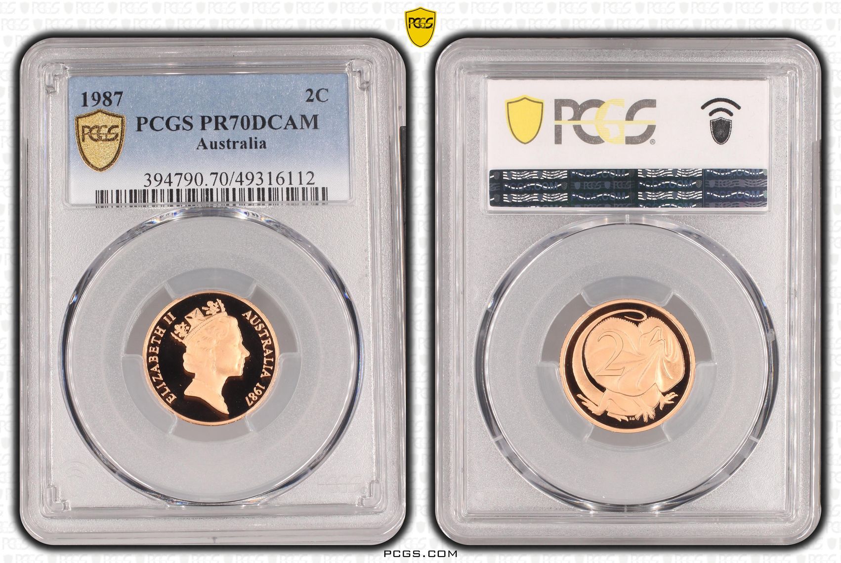 Elizabeth II, Two Cent, 1987, PCGS PR70DCAM