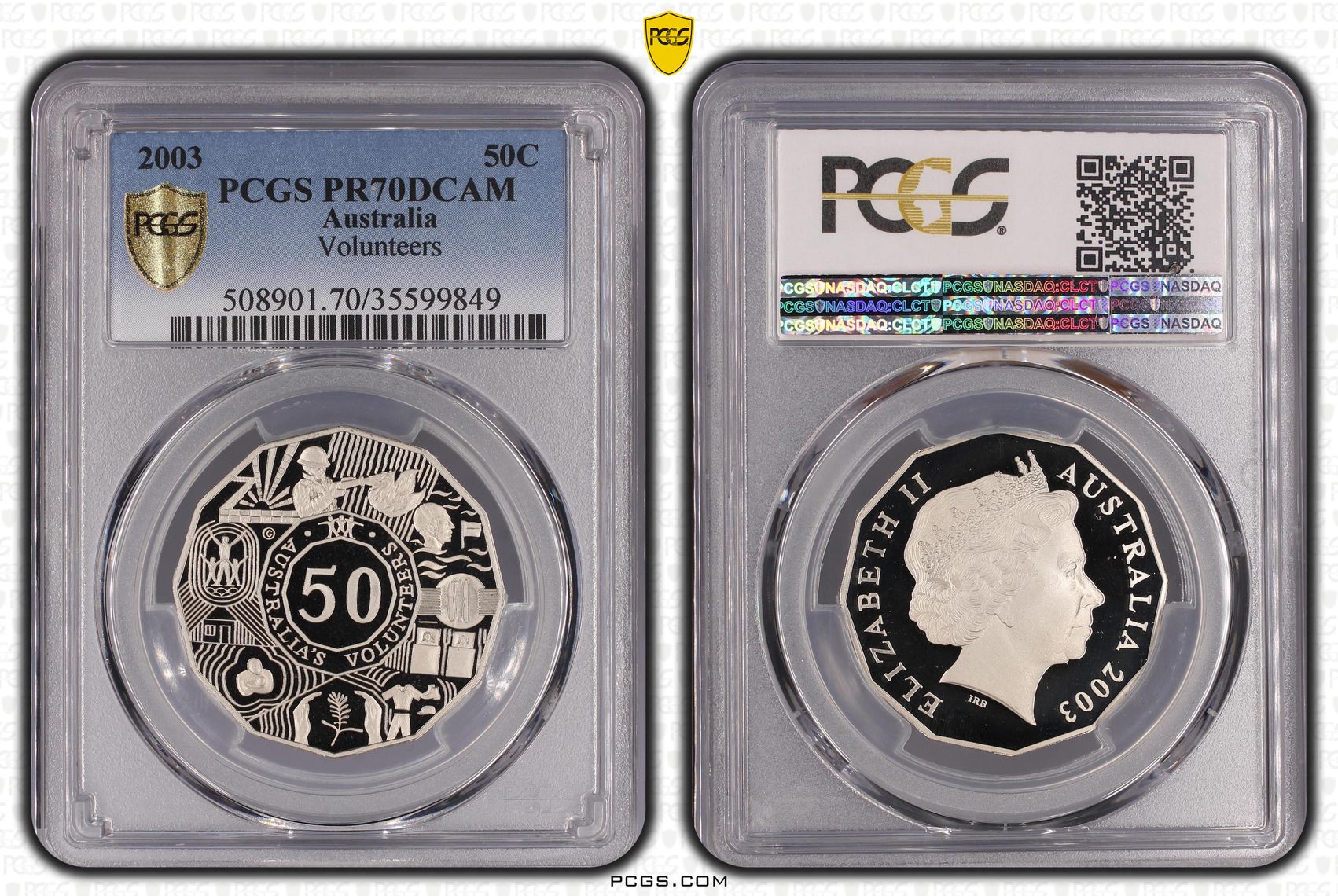 Volunteers, Fifty Cent, 2003, PCGS PR70DCAM