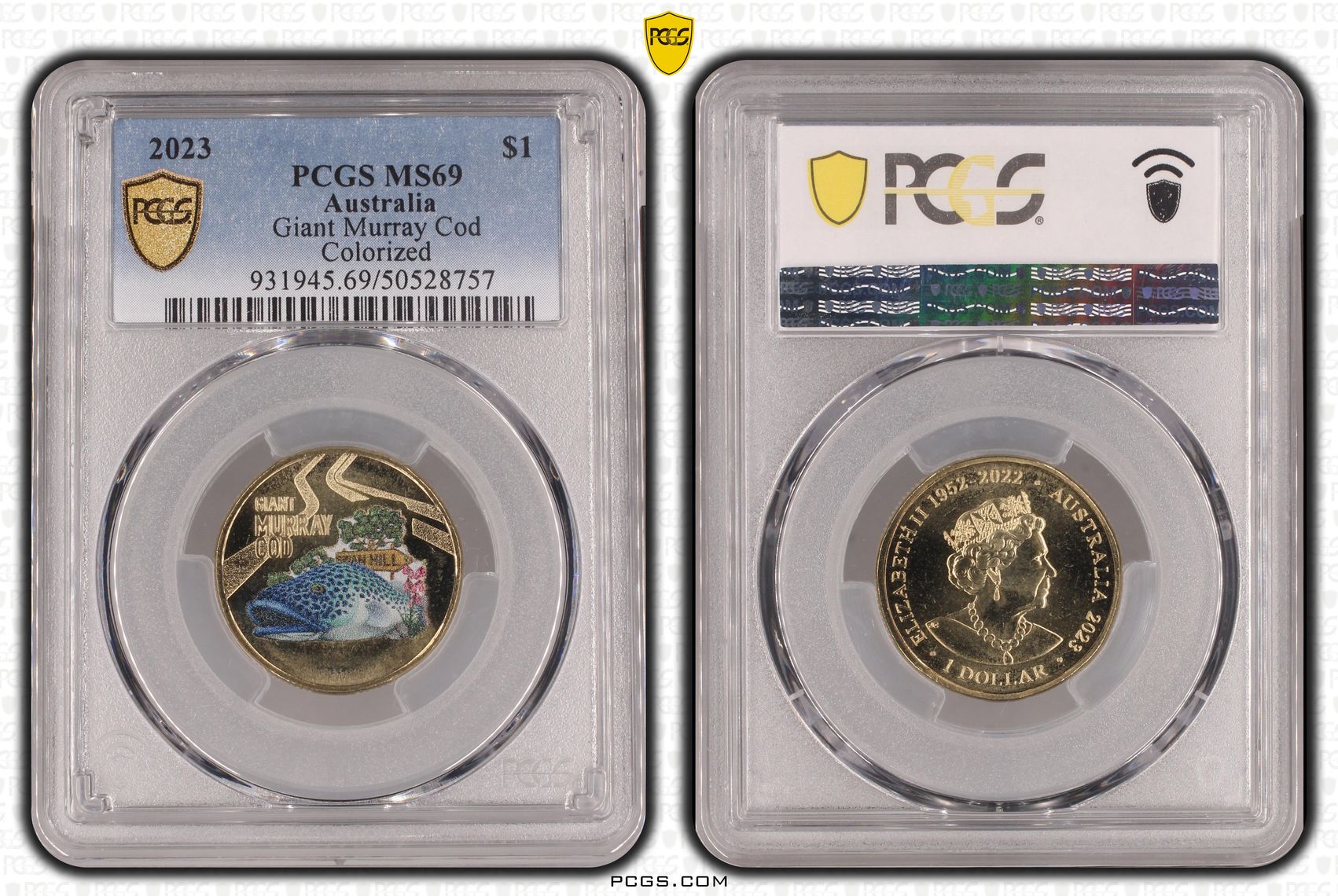 Giant Murray Cod POP 16/0, One Dollar, 2023, PCGS MS69