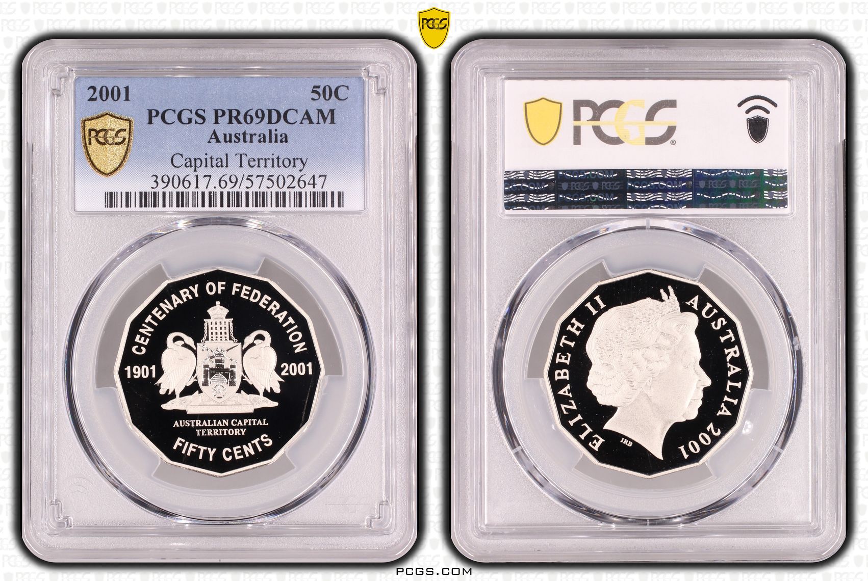 Capital Territory, Fifty Cent, 2001, PCGS PR69DCAM