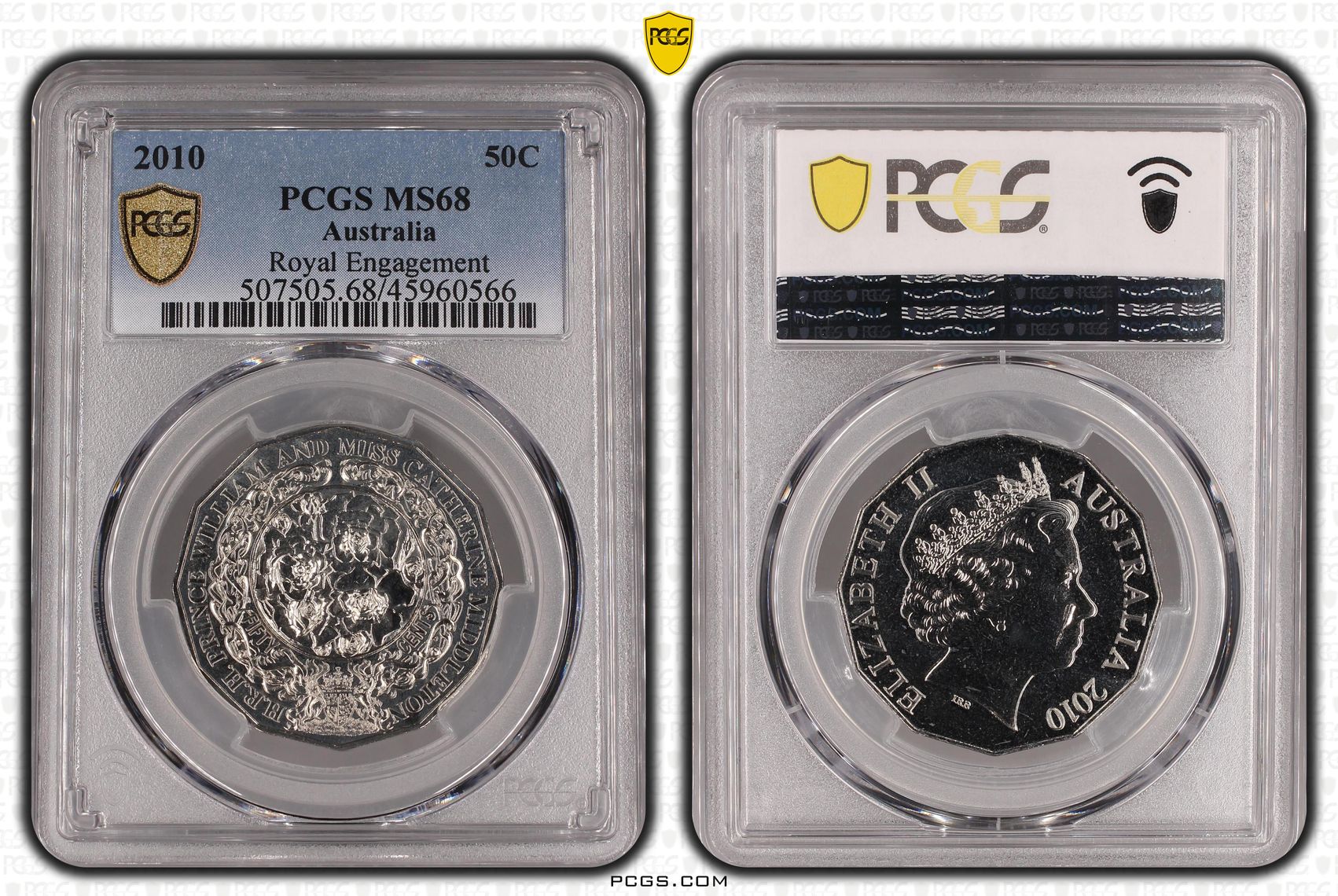 Royal Engagement, Fifty Cent, 2010, PCGS MS 68