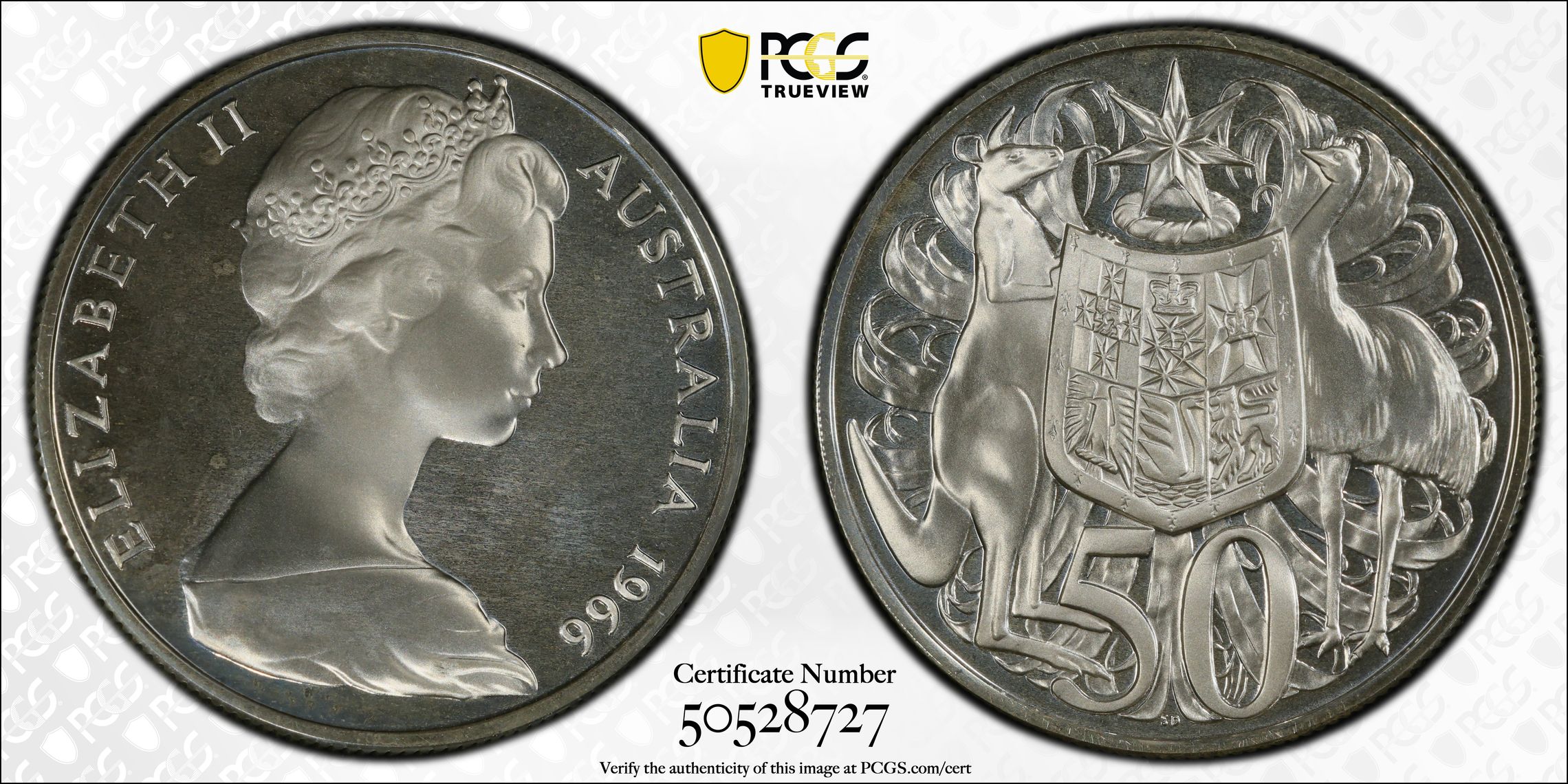 Fifty Cent, 1966, PCGS PR68DCAM