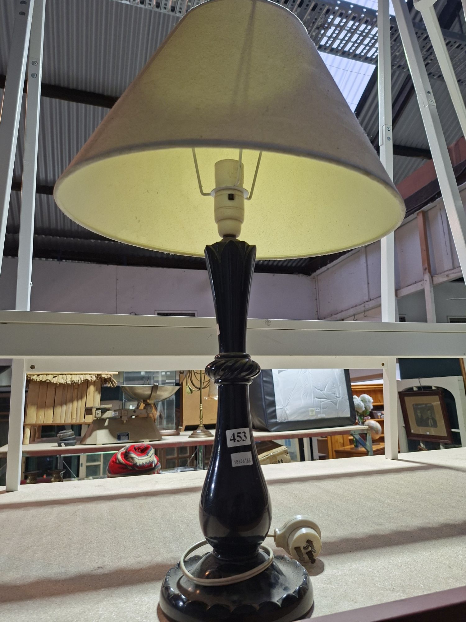 Italian Black Marble Lamp