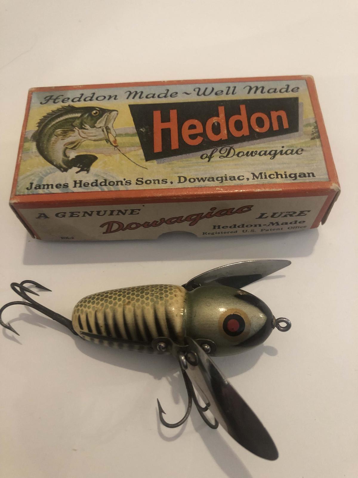 Vintage 2100 XRS Heddon Crazy Crawler Fishing Lure Dowagiac Silver