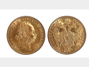 1915 AUSTRIAN FRANZ JOSEPH I 'LAST YEAR OF ISSUE' GOLD 1 DUCAT COIN