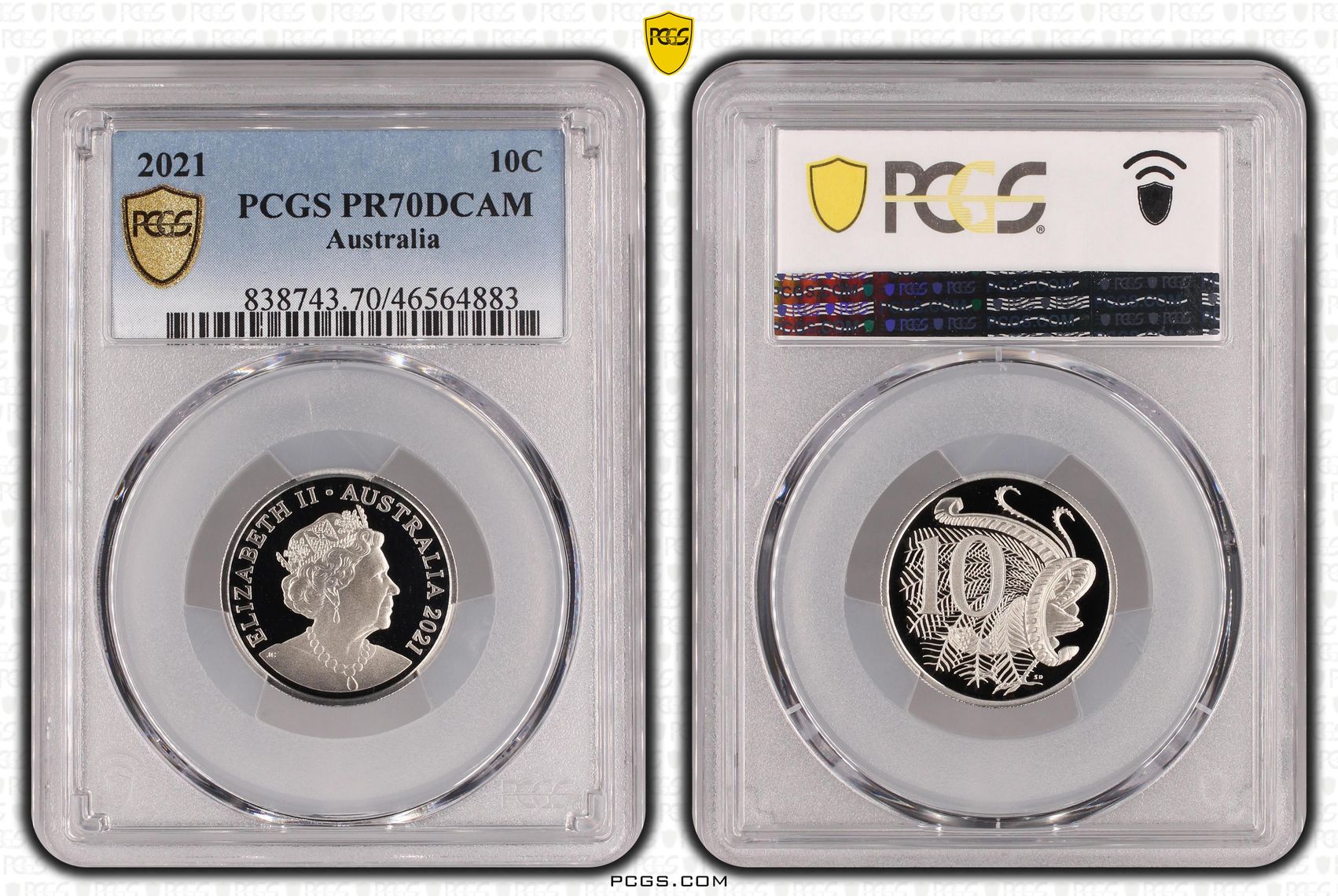 Ten Cent, 2021, Pcgs Pr70dcam