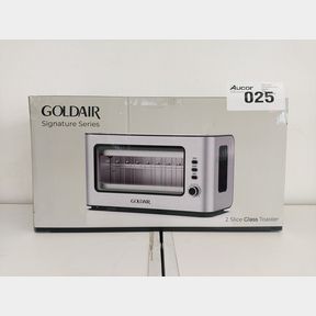 GOLDAIR 2 SLICE STAINLESS STEEL TOASTER WITH GLASS WINDOW - GTT-2000