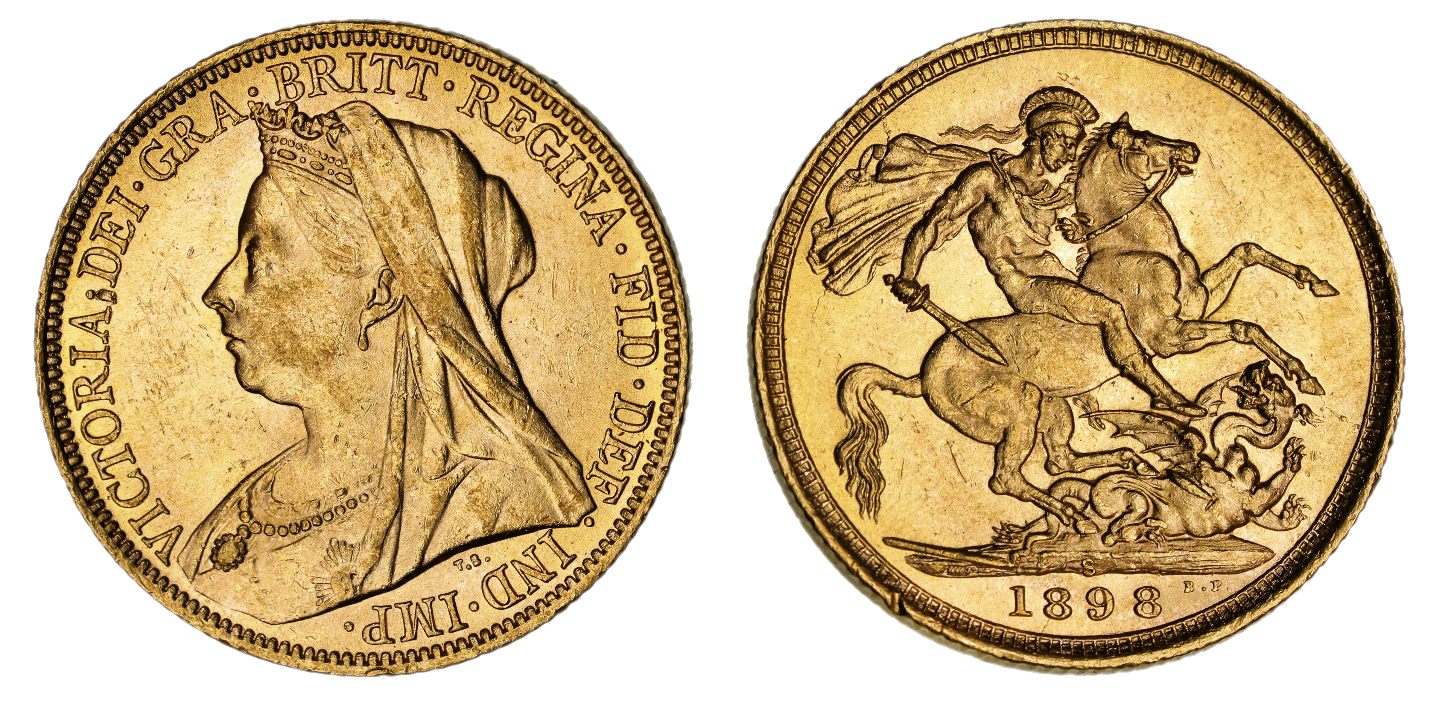Victoria, St. George Reverse - Sydney Mint - Veiled, Sovereign, 1898, UNC