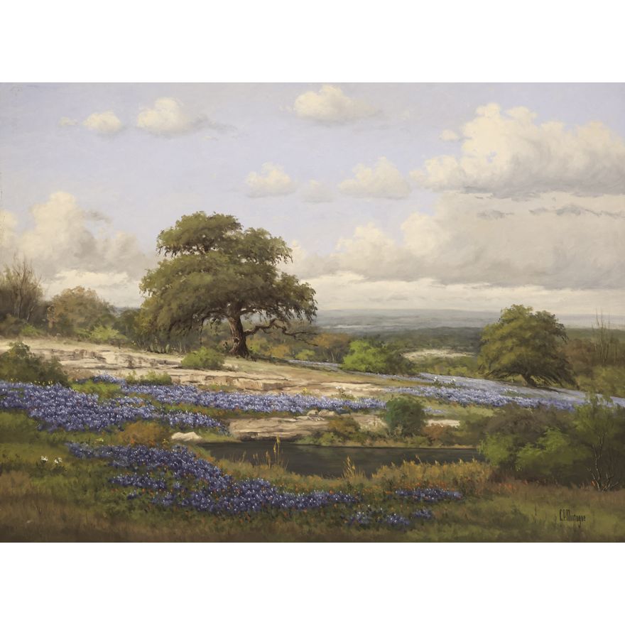 Pauline (C.P. Montague) Thweatt ''Texas Bluebonnets" Oil
