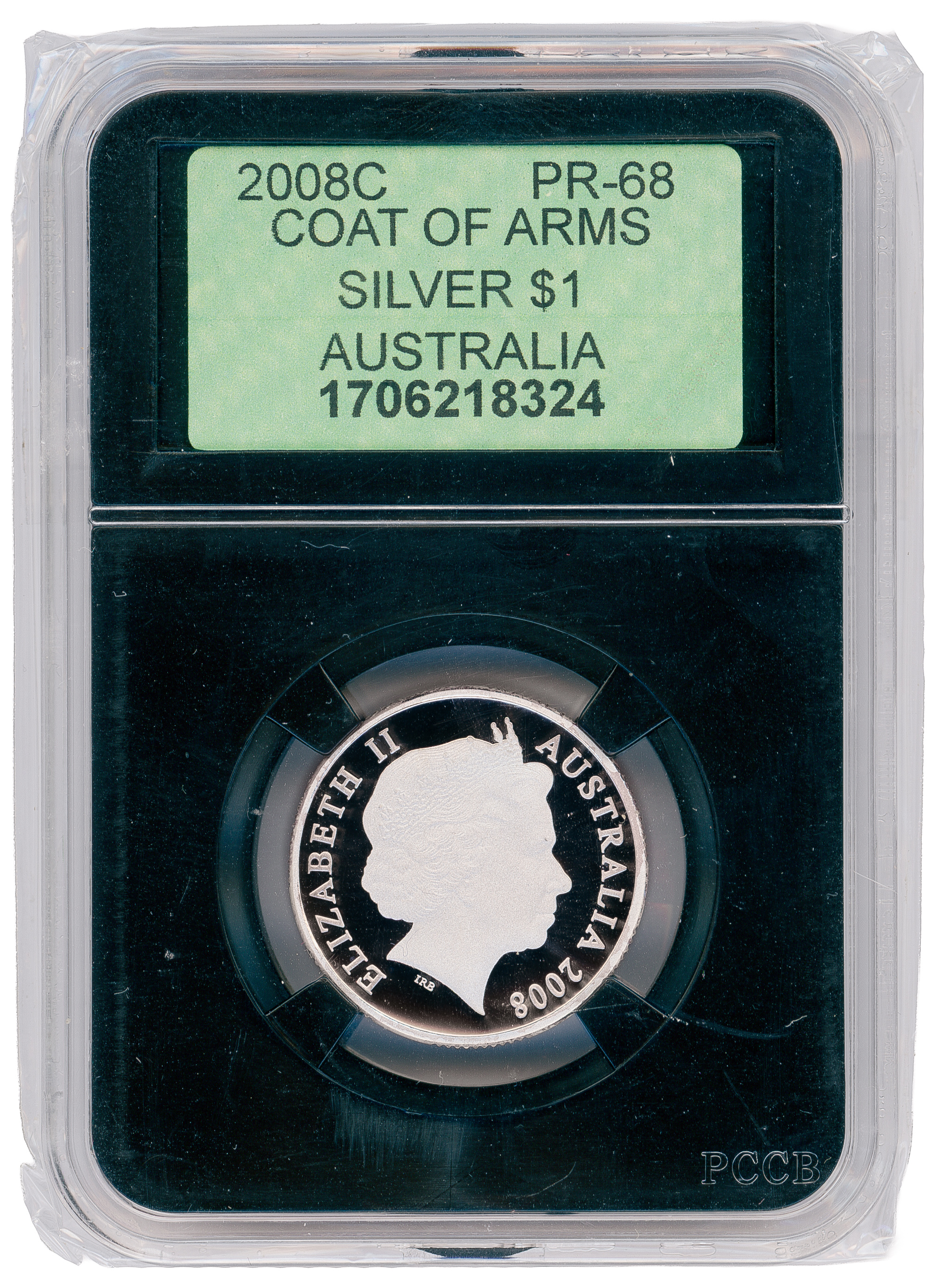 Coat of Arms, Silver, One Dollar, 2008-C, PR68