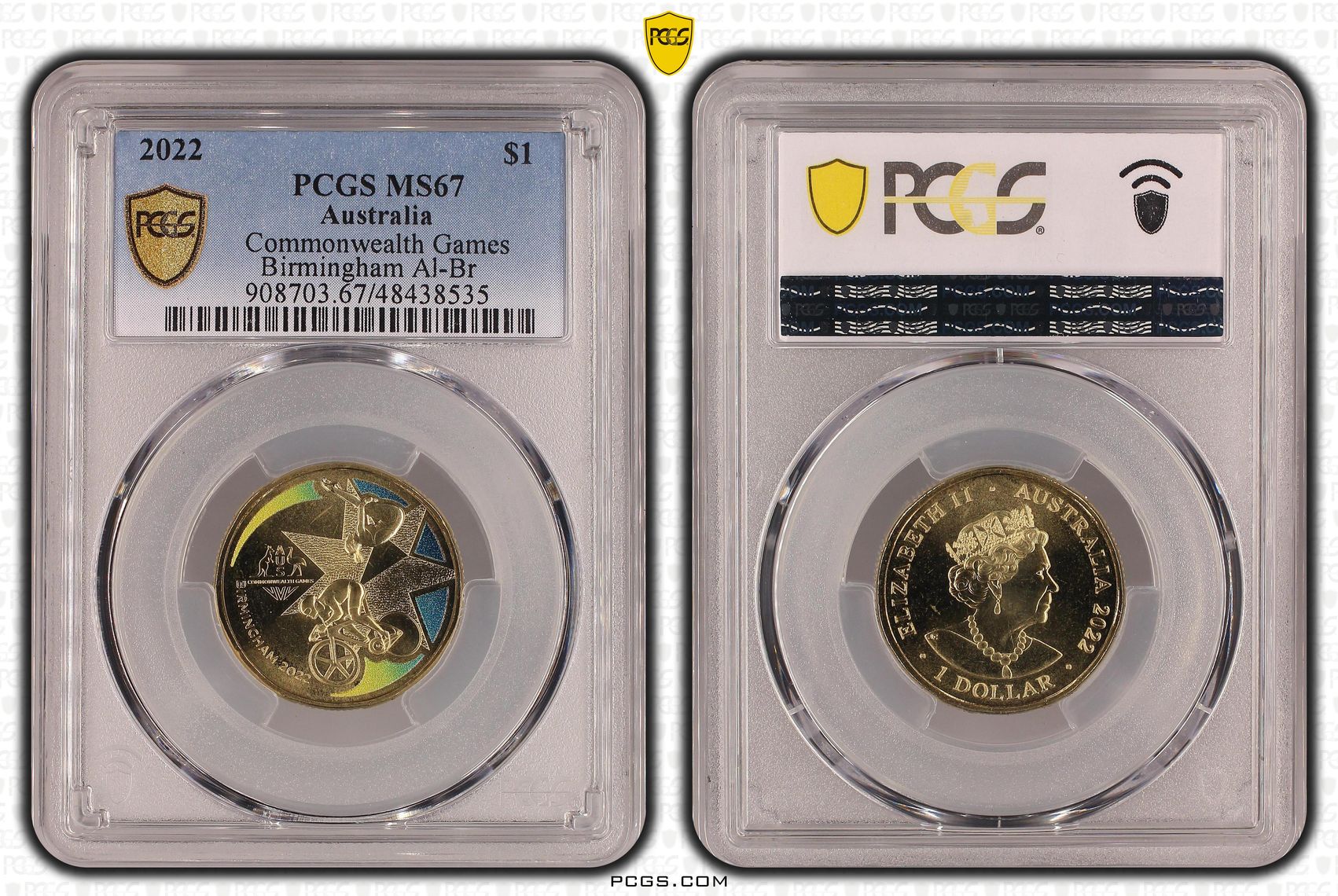 Commonwealth Games Birmingham AlBr, One Dollar, 2022, PCGS MS67