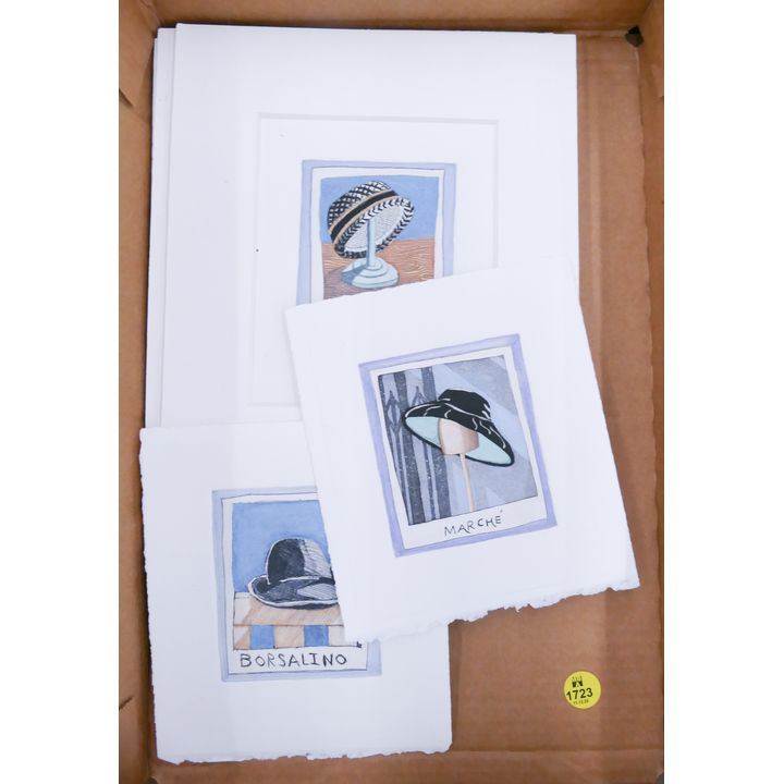 Box Contemporary Hat Colored Etchings