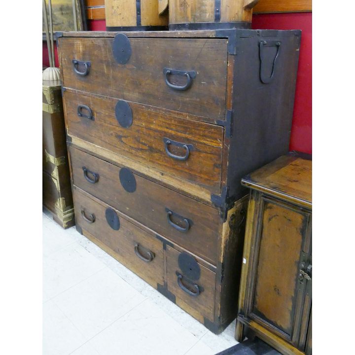 Antique Japanese 2 Stack Tansu Chest- 45x42x17''