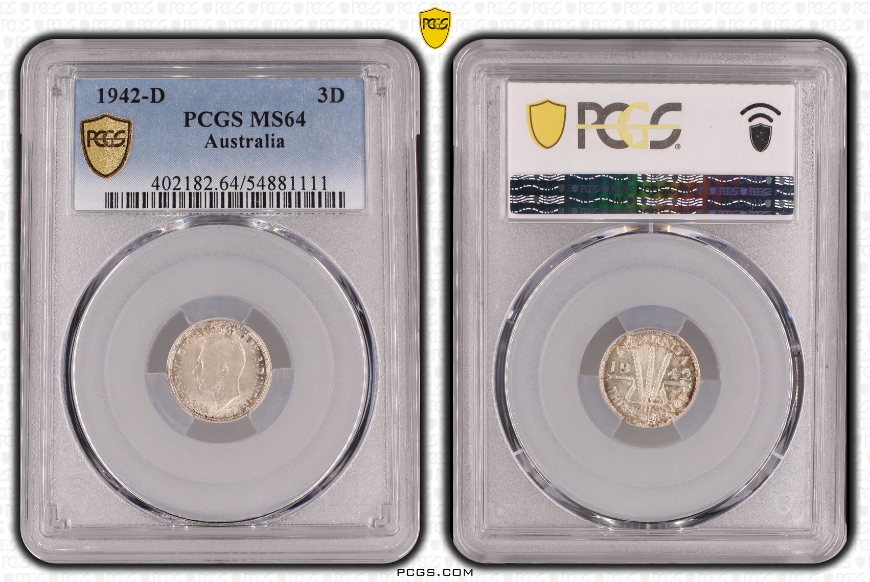 98 · Threepence, 1942-D, PCGS MS64