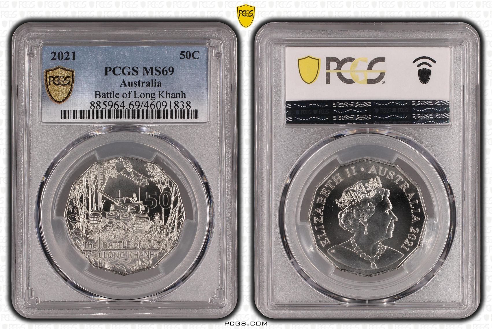 Battle of Long Khanh, Fifty Cent, 2021, PCGS MS69