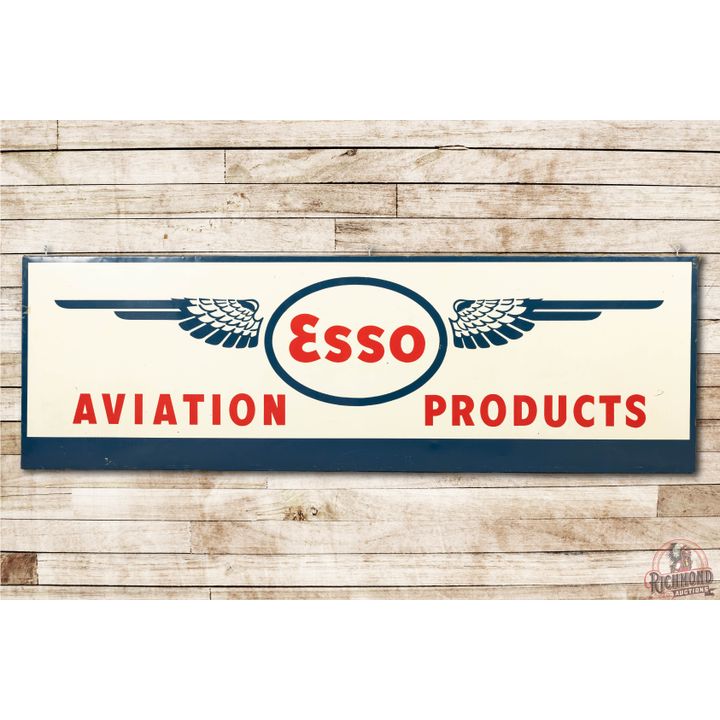 Esso Aviation Products & Logo Single Sided Metal Sign TAC 8.9