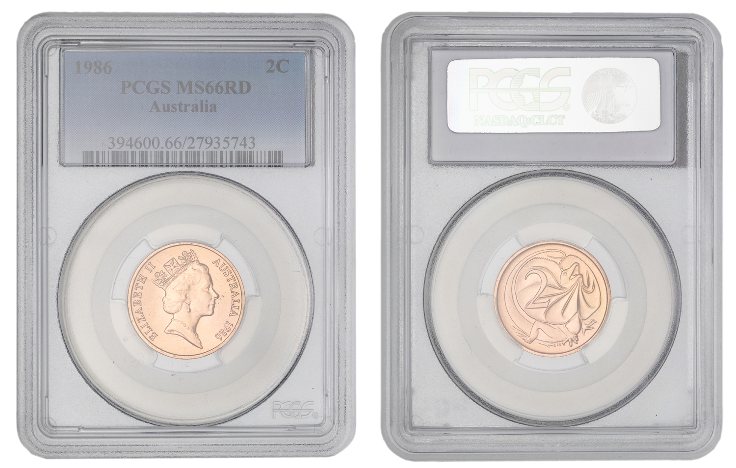 Elizabeth II, Two Cent, 1986, PCGS MS66RD