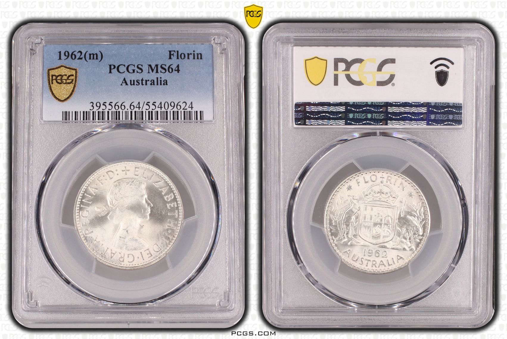 Elizabeth II, Florin, 1962(m), PCGS MS64
