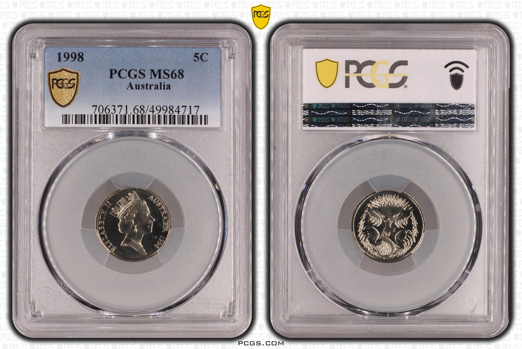 , Five Cent, 1998, PCGS MS68