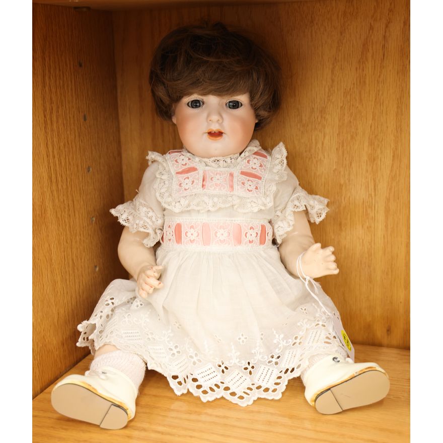 Antique Armand Marseilles Bisque Head Doll 16'' - Cracked head