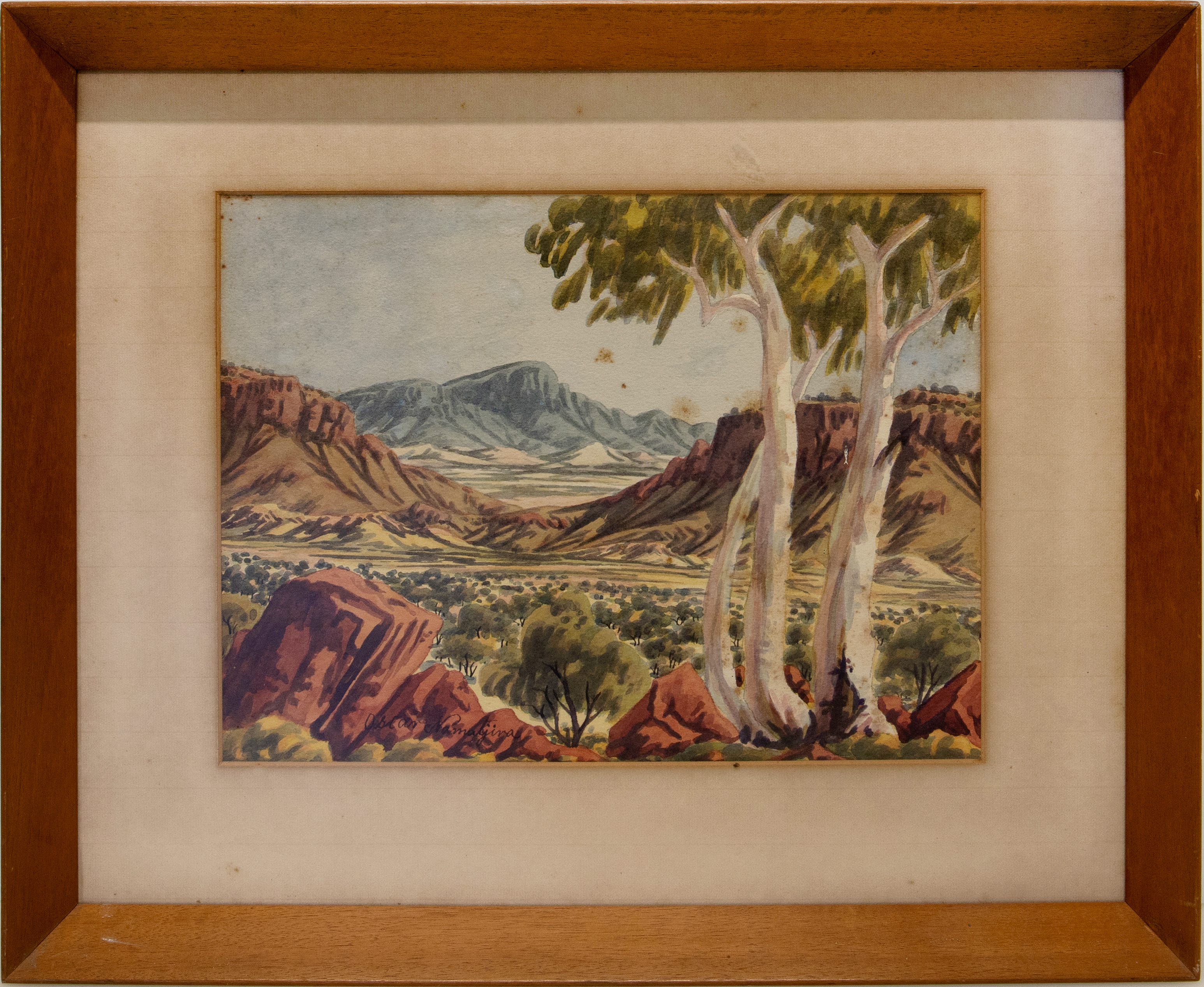 Oscar Namatjira (1922-1991), Untitled (Ghost Gums),