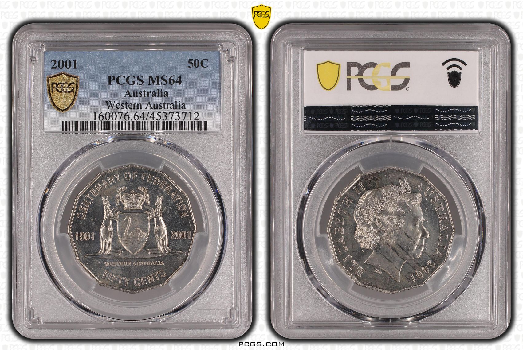 Elizabeth II, Western Australia, Fifty Cent, 2001, PCGS MS64