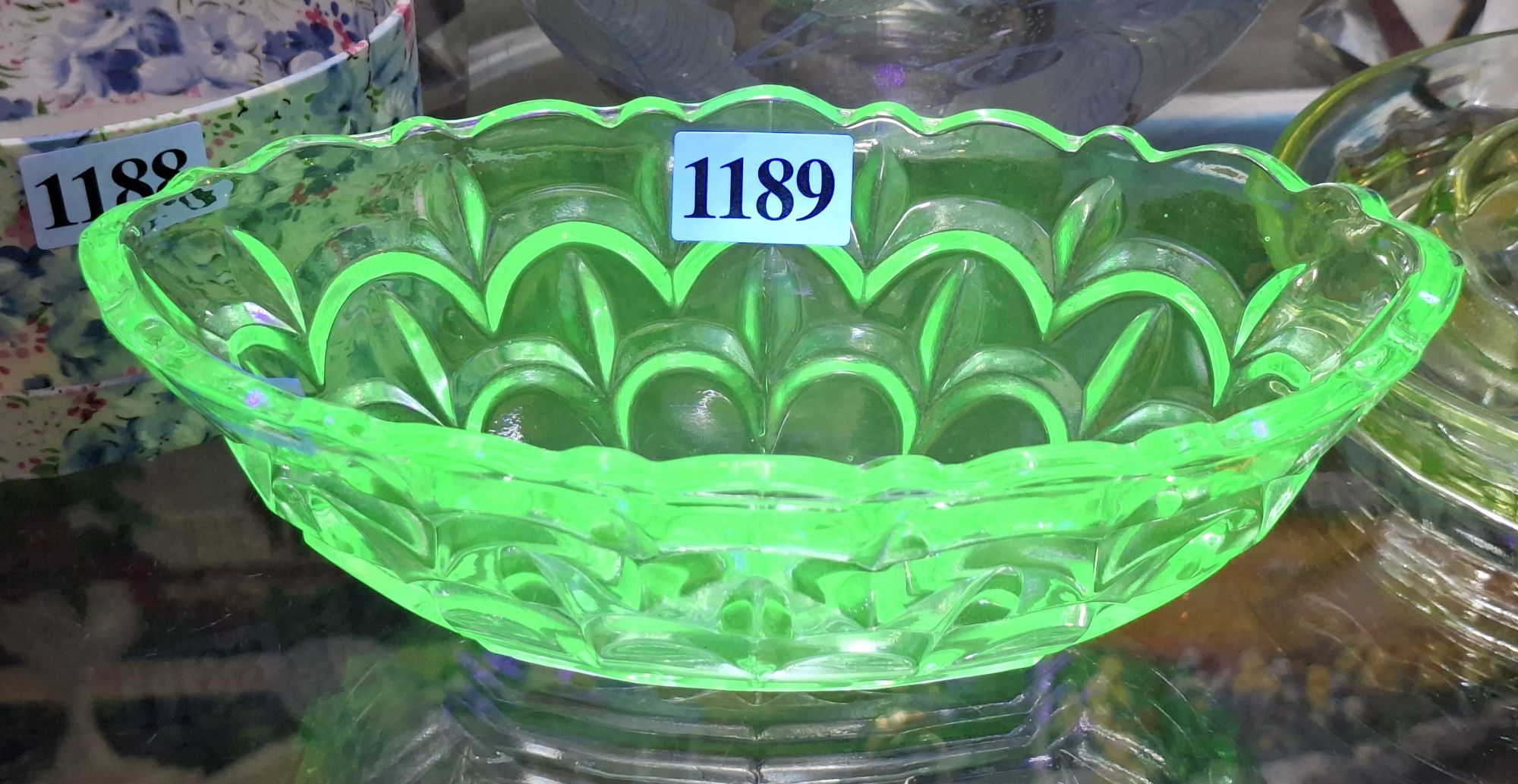 Uranium Green Glass Dish