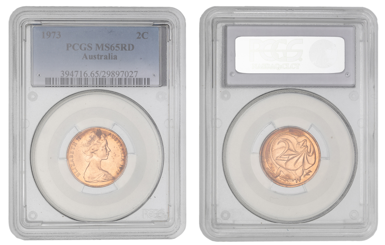 Elizabeth II, Two Cent, 1973, PCGS MS65RD