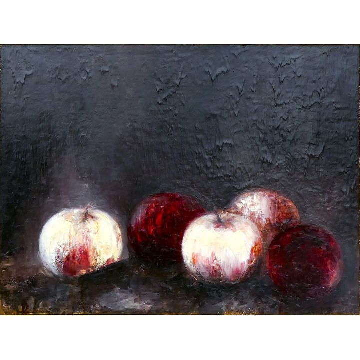 Molly Vidor ''Apples Still Life'' Oil on Canvas