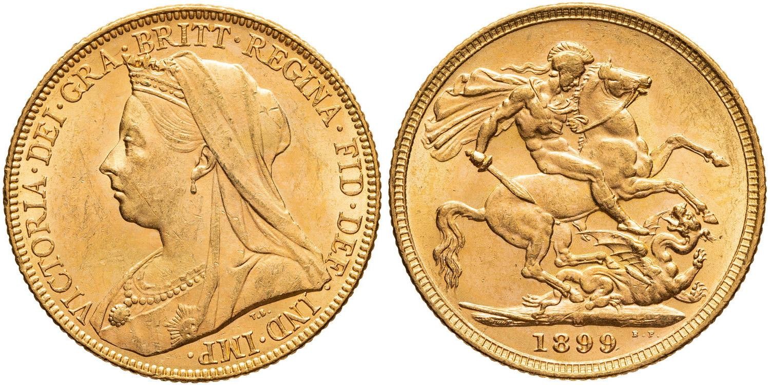 Victoria, St George Reverse, Sovereign, 1899-M, UNC